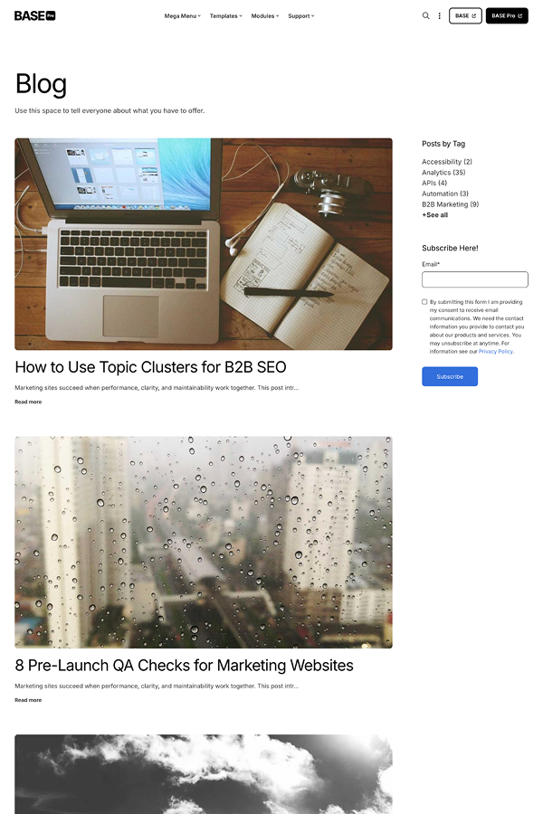 Blog listing 1 template