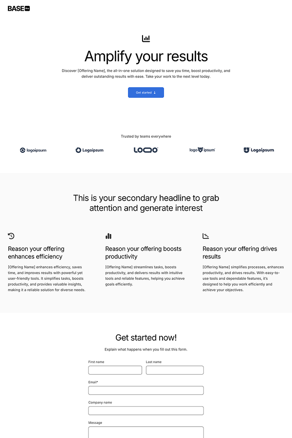 Landing page 2 template
