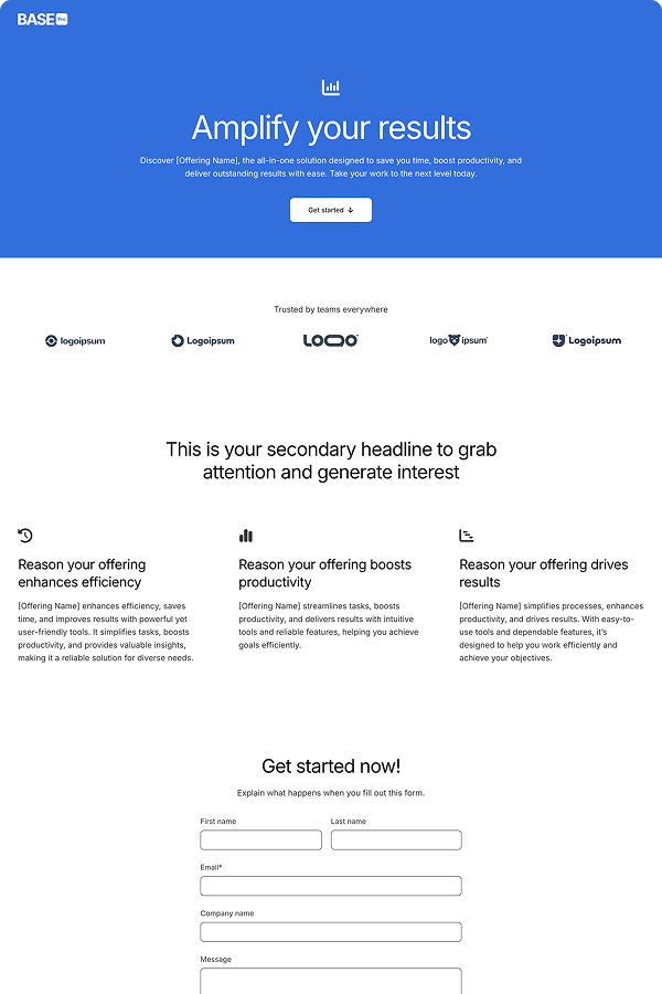 Landing page 3 template
