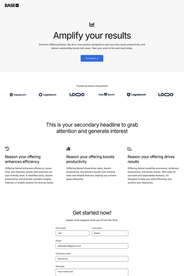Landing page 4 template