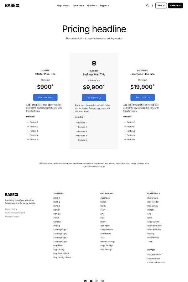 Pricing 1 template