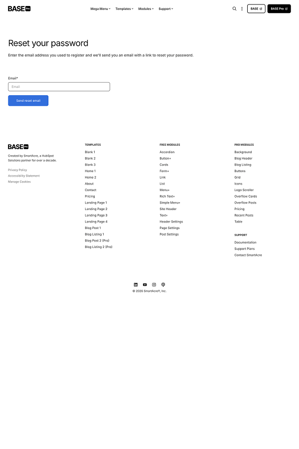 Membership reset password request template