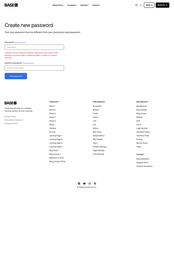 Membership reset password template